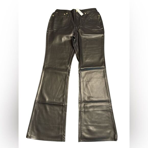 J Crew women’s High-rise bootcut pant in faux leather black Size 30 NWT - Picture 4 of 9